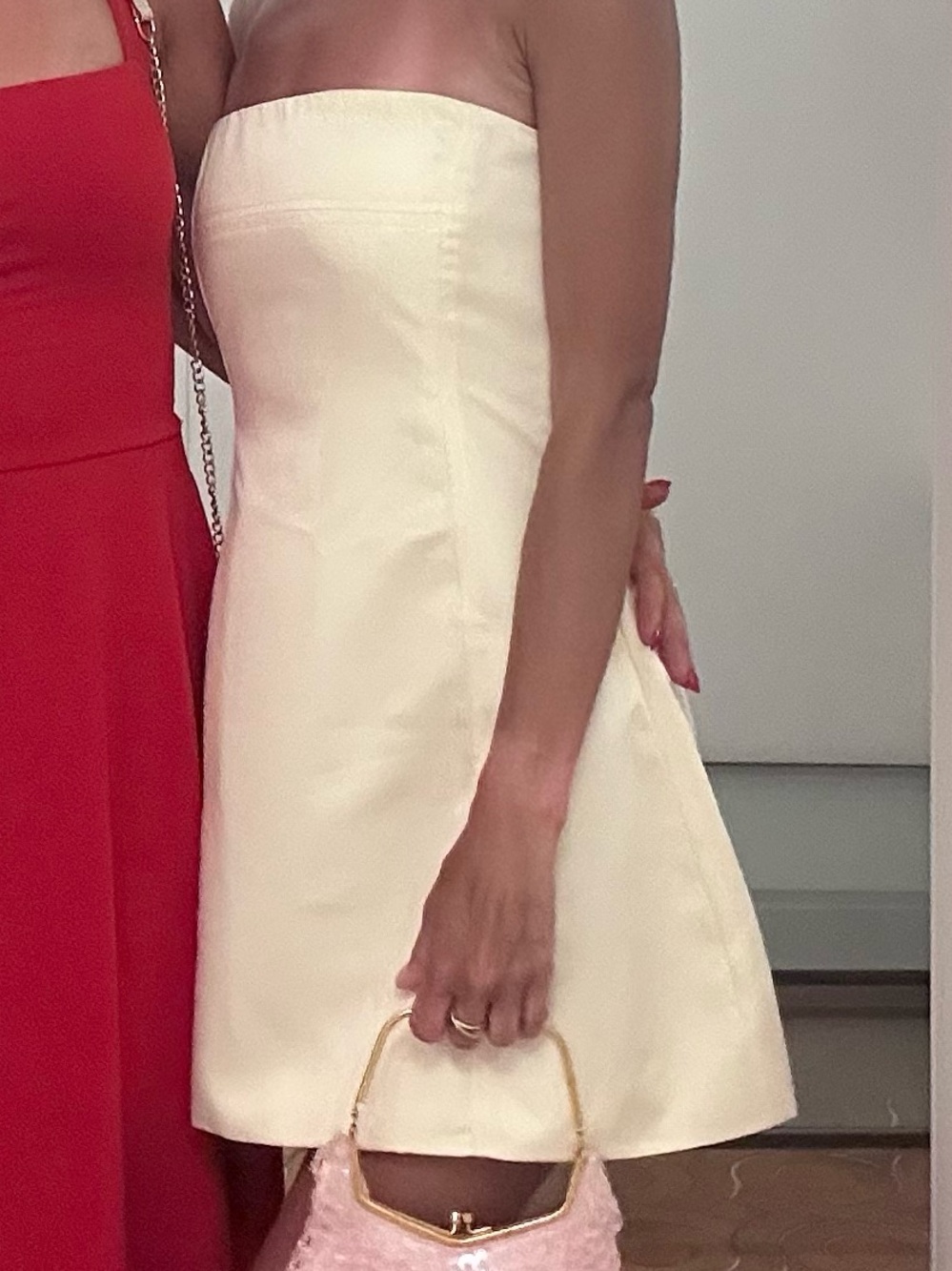 WeWoreWhat Strapless Mini Dress in Ecru